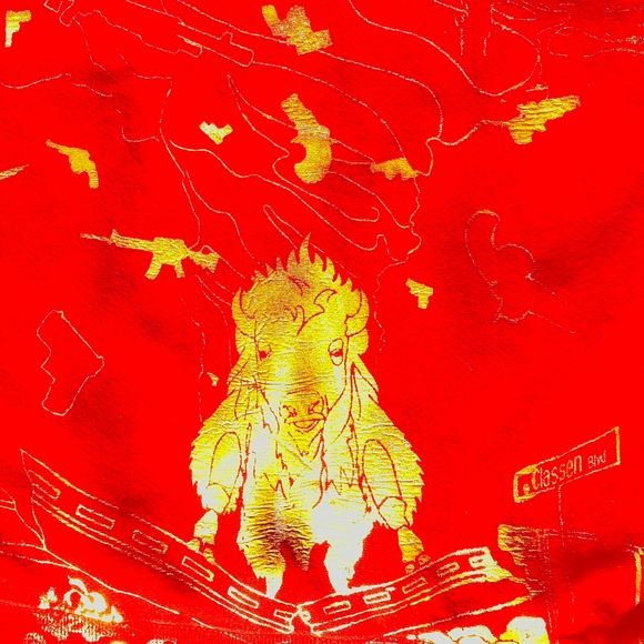 RED HOODIE GUNNADO PRINT STURDY AND
THICK - Picture 2 of 7